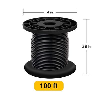 ราคาดี 304 สแตนเลส สายไฟเคเบิลเคลือบในไวนิลสีดําสําหรับสายไฟ เสื้อผ้าสาย ออนไลน์