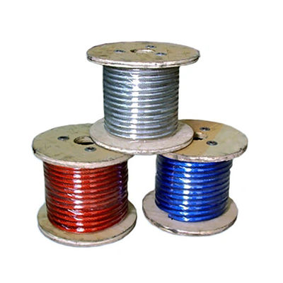 ราคาดี ลวดสลิงสแตนเลสเคลือบ PVC/PP/PE/PA 6X7 FC/6X7 IWS 1/32'' 3/64'' 1/16'' 3/32'' 1/8'' 5/32'' 3/16'' 1/4'' 5/16