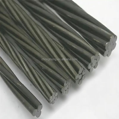 ราคาดี น้ําหนักของโค้ล 2.5-3.5 ตัน 1x7 PC สาย 12.7 มม ความผ่อนคลายต่ํา ไม่ผูก ASTMA416 สายเหล็ก สายสําหรับคอนกรีตหลังความเครียด ออนไลน์