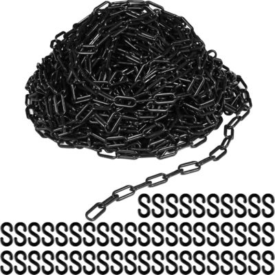 ราคาดี โซ่พลาสติกทนทานต่อสภาพอากาศ โซ่กั้นความปลอดภัยแบบเชื่อมต่อ น้ำหนักเบา สำหรับควบคุมฝูงชน จัดคิว ที่จอดรถ ตกแต่งทางเข้า (สีดำ) ออนไลน์