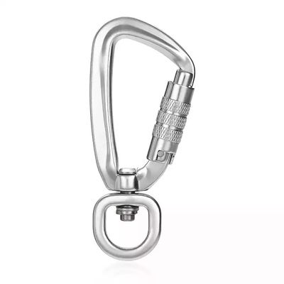 ราคาดี การบิน อลูมิเนียม Self Swivel Rock Climbing Carabiner ด้วยการล็อคอัตโนมัติ 4KN Snap Hook ออนไลน์