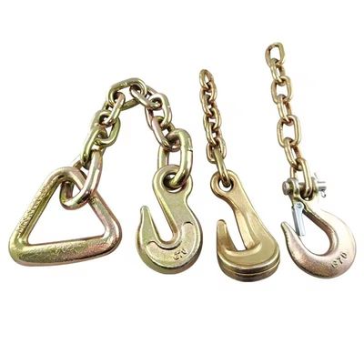ราคาดี Yellow Zinc Plated High Strength G70 Transport Chain with Hook 20Mn2 Material ออนไลน์
