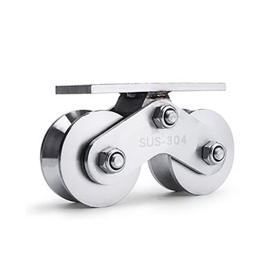 ราคาดี V Groove Double Wheels 304 Stainless Steel Pulley Wheel for Heavy Duty Gate ออนไลน์