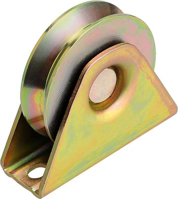 ล้อประตูร่องวี ล้อเหล็กชุบสังกะสีสีดำ อุปกรณ์ประตูเลื่อน ลูกกลิ้งประตู