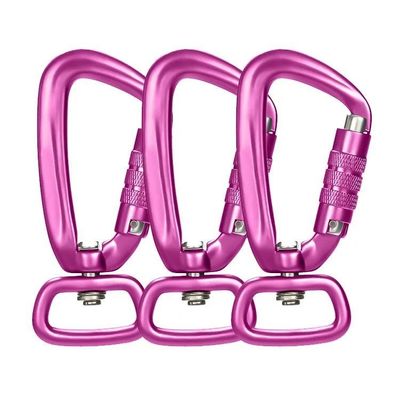 ราคาดี Heavy Industry 4KN Black Auto Locking Aluminum Swivel Carabiner Snap Hook for Dog Leash ออนไลน์