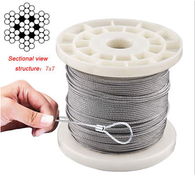 ราคาดี สายเคเบิลสแตนเลสสตีล 7*7 สำหรับงานก่อสร้าง AISI 201/304/316 วัสดุเกรดไม่ผสม ออนไลน์