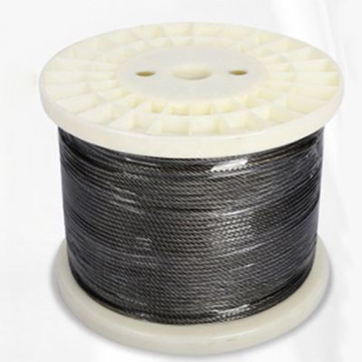 ราคาดี ราวบันไดเชือกสลิงสแตนเลสสตีล 7x7 สำหรับงานก่อสร้าง 200 ฟุต สีดำ T316 สายเคเบิลเครื่องบินสำหรับราวระเบียง บันได ราวกันตก ออนไลน์