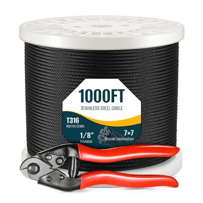 ราคาดี Standard 7x19 1x19 10mm Wire Rope 304 Stainless Steel For Balustrade Deck Rails ออนไลน์