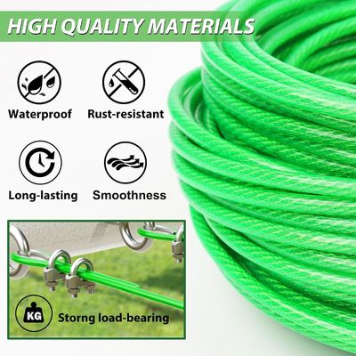 ราคาดี Carbon Steel Vinyl Coated Steel Cable 7x7 / 7x19 3 16 Stainless Cable For Construction ออนไลน์