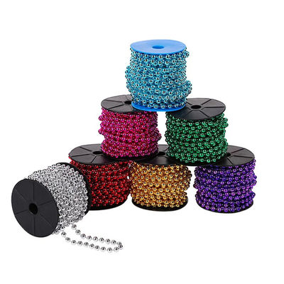ราคาดี 2.4mm Customized Colors Plastic Ball Chain Silver Ball Chain White Gold Ball Chain With Customization Length And OEM ออนไลน์