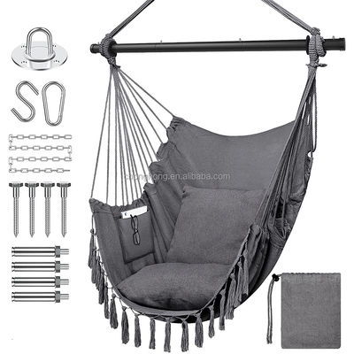 ราคาดี 100*130cm 320g Polyester-cotton Hanging Rope Swing Hammock With Two Pillows ออนไลน์