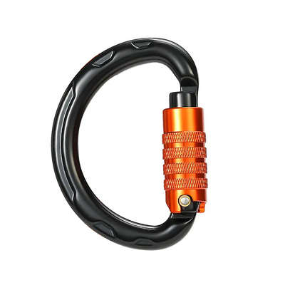 ราคาดี Wholesale 20kN Outdoor Carabiner Clip โลโก้และสีที่กําหนดเอง อลูมิเนียม หินทรงกลม รูปทรง Auto-Lock Carabiner ออนไลน์