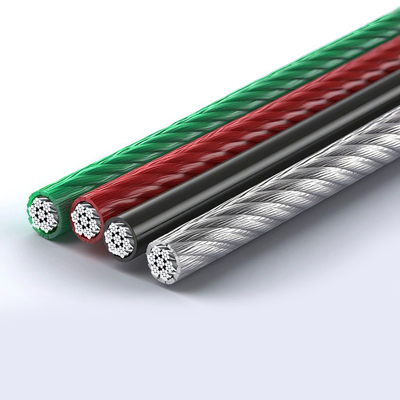 ราคาดี ลวดสลิงเหล็กคาร์บอนเคลือบสังกะสีเคลือบ PVC 7x7 / 7x19 สำหรับโครงการขนาดใหญ่ ออนไลน์