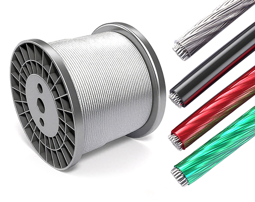 ราคาดี 7x7/7x19 การก่อสร้าง สีเขียว PVC ปกแต่งสายสแตนเลสสายไฟฟ้ากับ 5/32