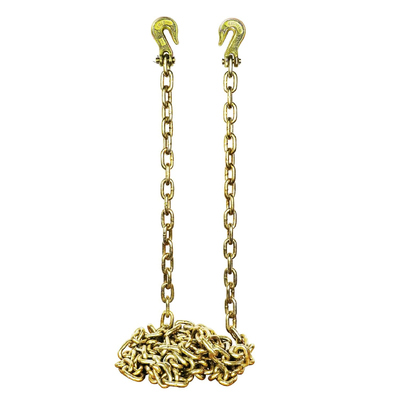 ราคาดี G70 Chain 1/2'x20'x11300lbs สีเหลือง Plated G70 สายขนส่งโซ่กับ Hook Clevis สําหรับลากรถบรรทุก ออนไลน์